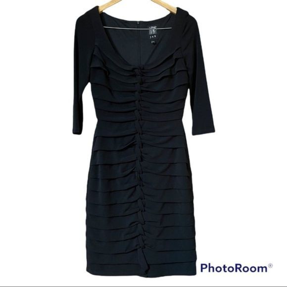 Jax Dresses & Skirts - JAX black tiered  fitted LBD dress
